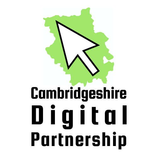 Cambridgeshire Digital Partnership logo
White computer mouse over green background with 'Cambridgeshire Digital Partnership' written underneath