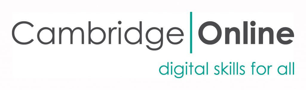 Cambridge Online logo
text reads, Cambridge Online, digital skills for all 